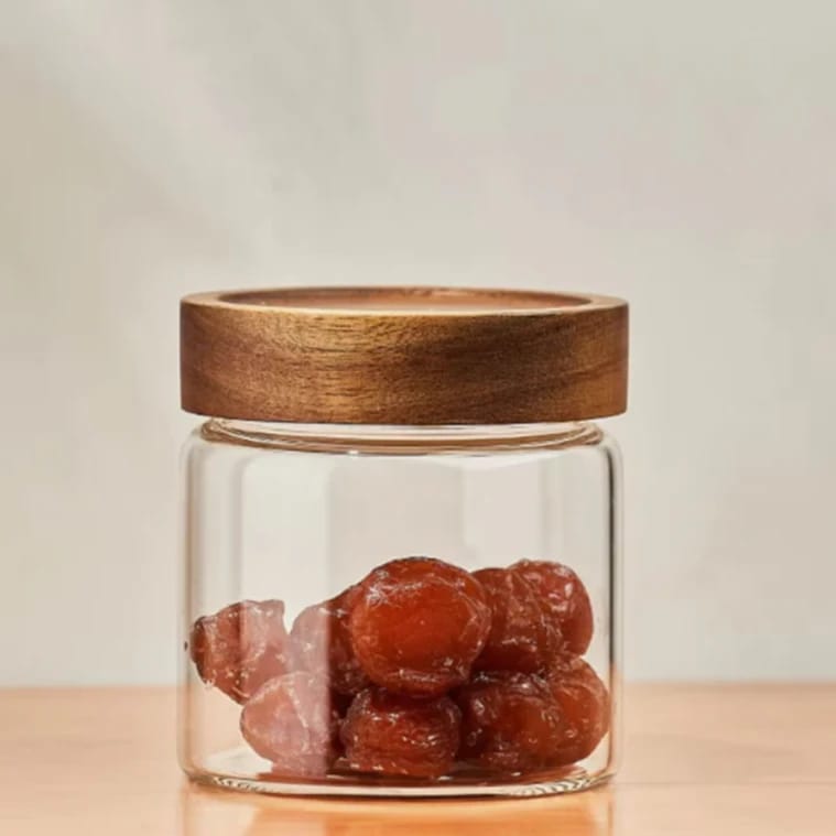 Glass Jar with Wooden Lid 6.5*6.5 cm