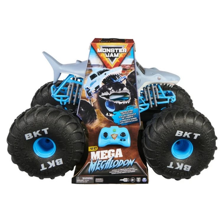 Monster Jam, Official Mega Megalodon All-Terrain Remote Control Monster Truck, 1:6 Scale - 71.12X47.625X49.53CM