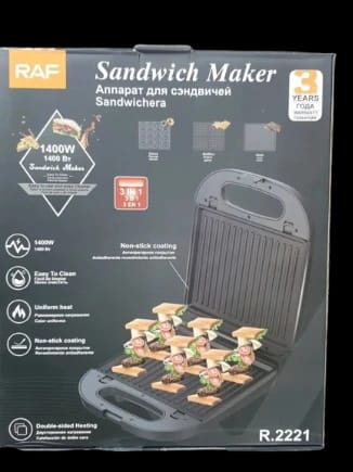 RAF Sandwich Maker for Cooking Sandwiches, Waffles, and Donuts for Families, Homes, and Modern Kitchens, Practical and Elegant Design