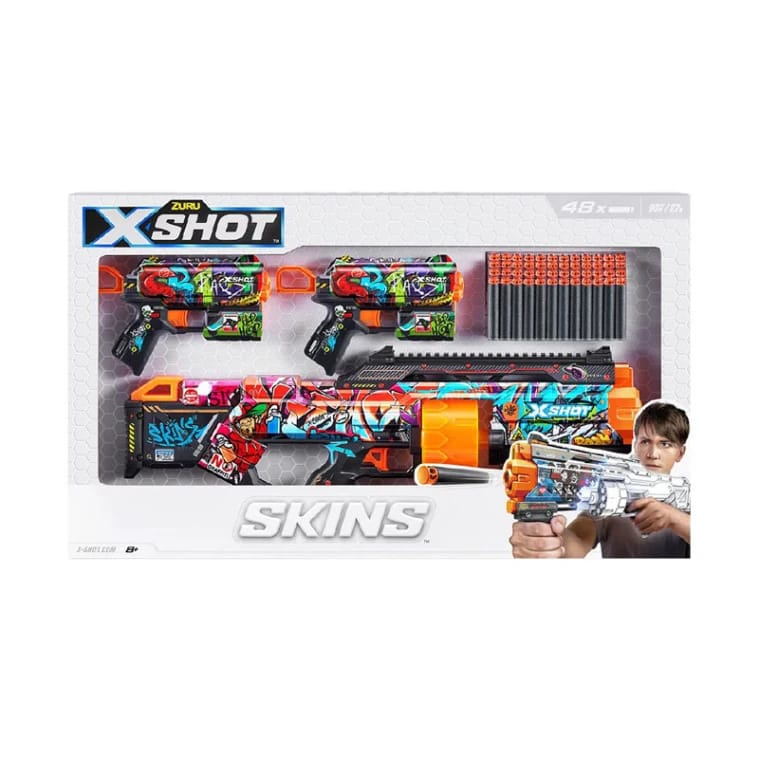Zuru X-Shot Skins Mix Combo Pack Last Stand and 2 Flux Blasters (48 Darts) 24.3 x 17 x 15.2 cm