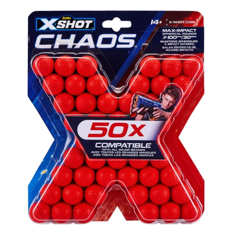 X-Shot Chaos Round Blaster Refill Pack - 50 Rounds 19 x 2.5 x 23 cm