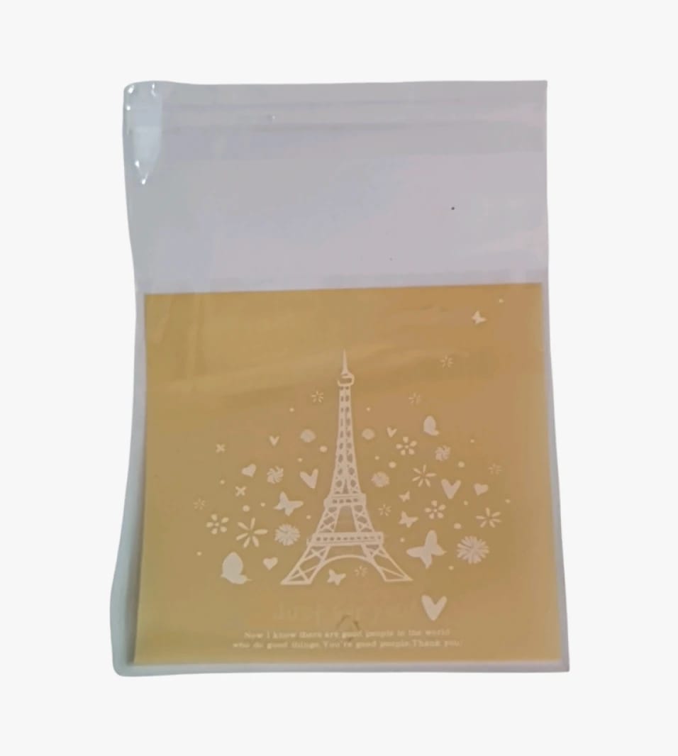 Transparent Plastic Gift Bag with Eiffel Tower Design for Special Occasions and Gifts for Lovers of Elegant and Modern Designs