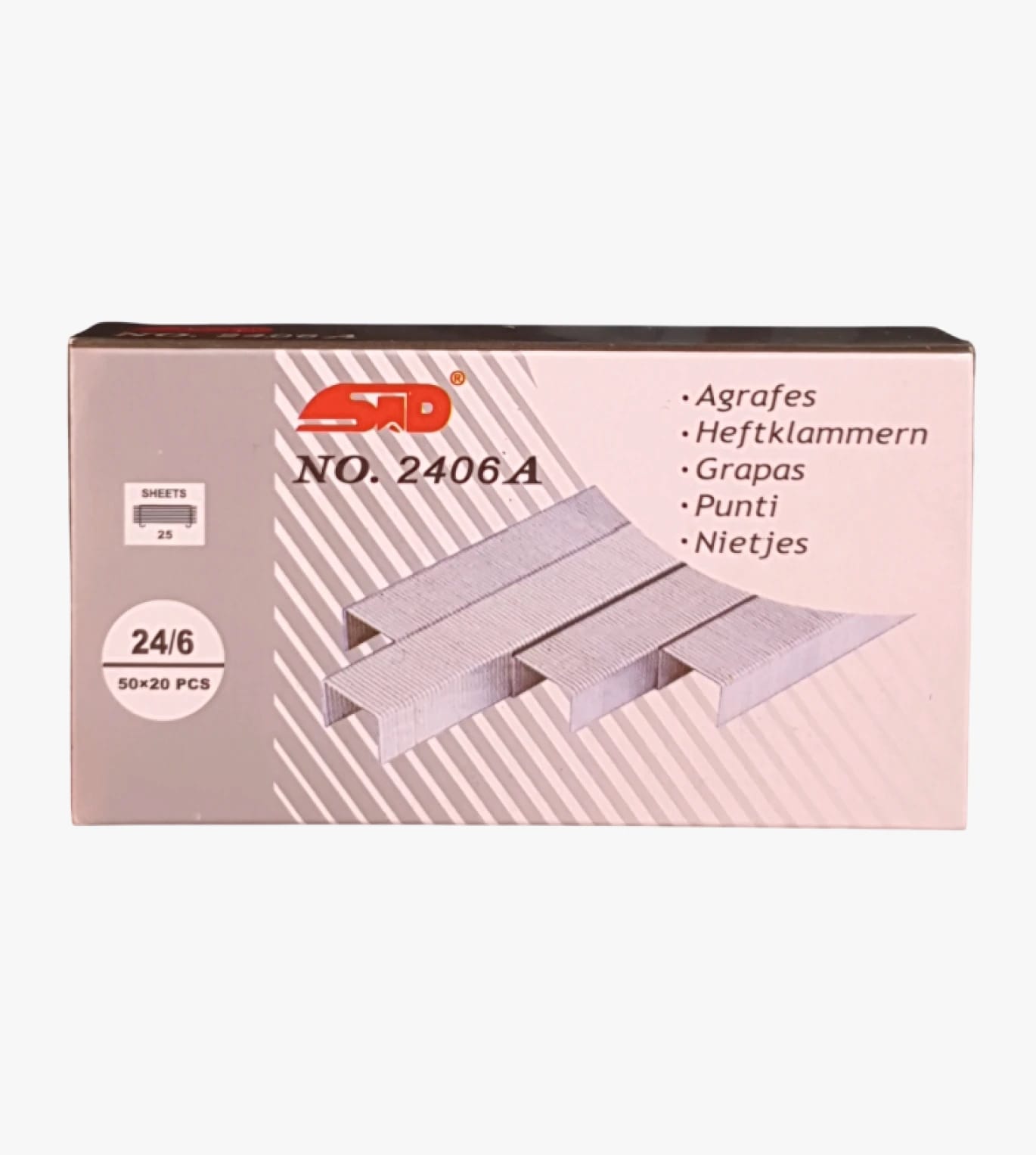 High-Quality Office Supplies for Paper Fastening by Renowned Brand, Metal Staples No. 2406A 24/6