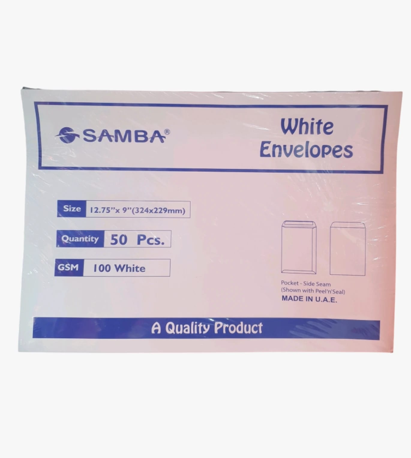 SAMBA Large White Envelopes with Modern Design for Professional and Office Use, Perfect for Securing Documents and Papers Efficiently