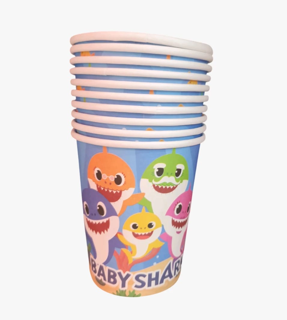 Colorful Baby Shark Party Paper Cups for Birthdays and Celebrations Designed for Kids
