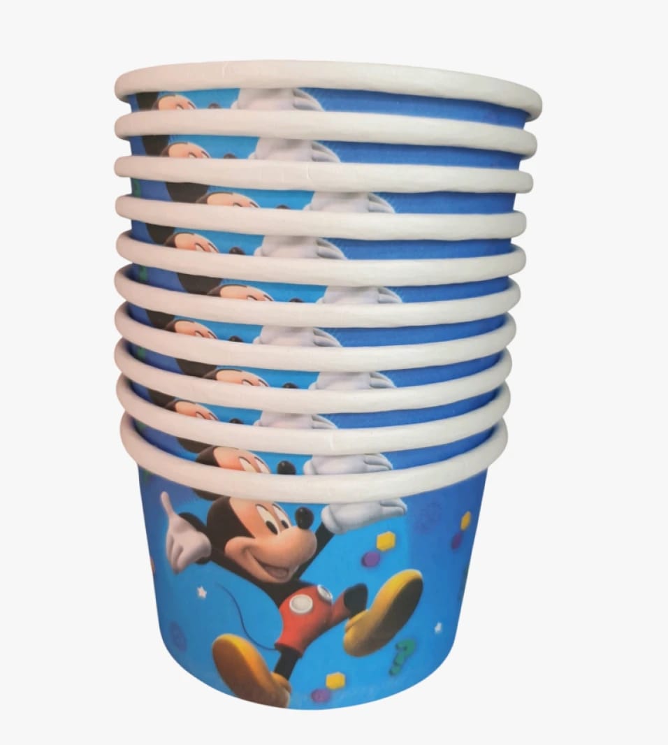 Cartoon Character Printed Paper Cup Set for Serving Ice Cream at Kids' Parties and Fun Activities for Families and Friends