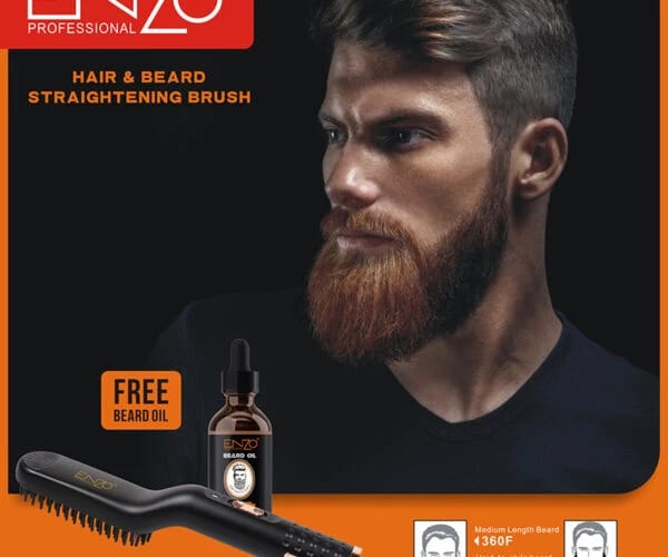 Original Enzo Beard and Hair Straightening Brush 450°F