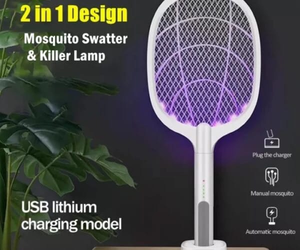 Bug Zapper Racket with Base