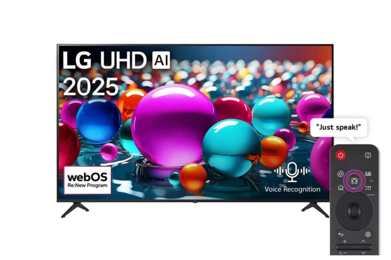 تلفزيون ال جي الذكي UA85 مقاس 55 بوصة بدقة 4K UHD مع ريموت ماجيك بتقنية AI، وHDR10، وWebOS25، موديل 2025