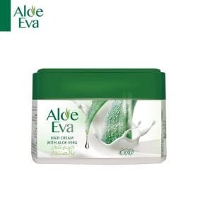 كريم شعر Aloe Eva يغذي ويقوي الشعر ويقلل الجفاف والتجعد. غني بالألوة فيرا للترطيب واللمعان. سهل التطبيق، يترك الشعر ناعمًا وناعم التحكم. مثالي للعناية اليومية بالشعر والحصول على شعر صحي ولامع