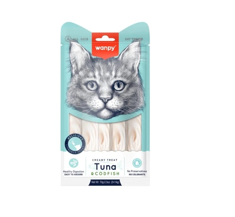 Wanpy Creamy Treats with Tuna & Codfish 70g