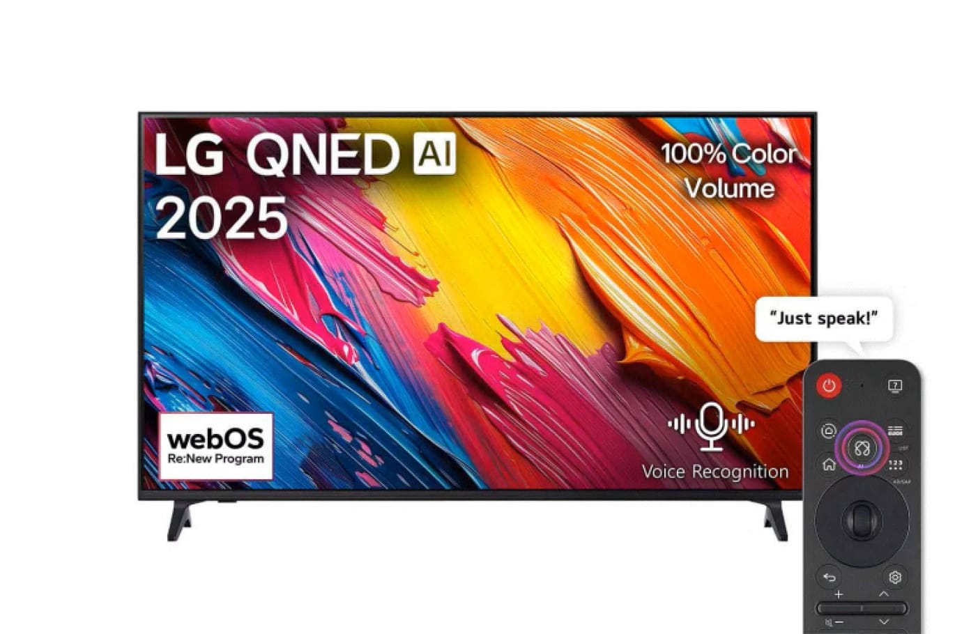 تلفزيون LG QNED الذكي مقاس 55 بوصة بدقة 4K، طراز QNED70، مع معالج AI، وجهاز تحكم ماجيك، وHDR10، وwebOS25، موديل 2025