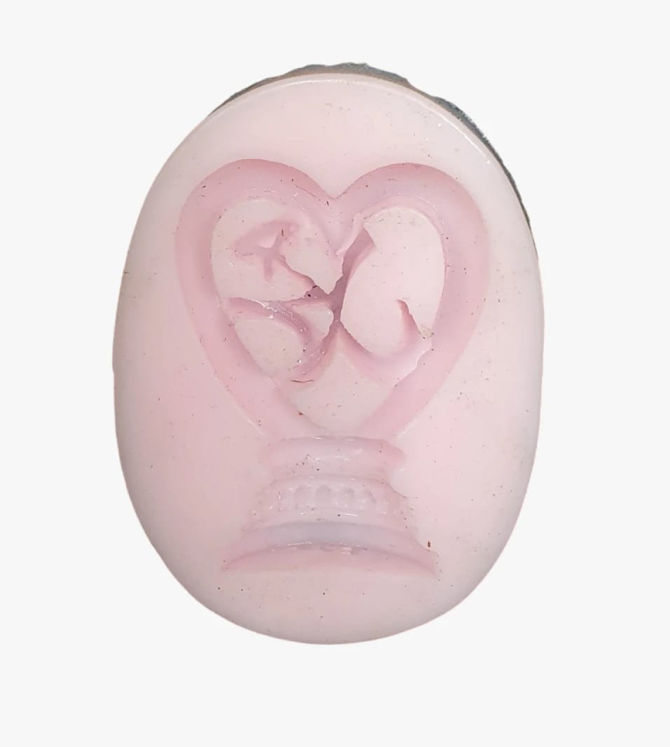 Soap Piece with Romantic Heart Design Crafted from Wax, Gypsum and Rose for Innovative Gift Lovers