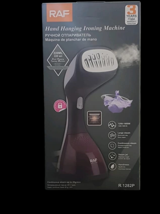 RAF Hand Hanging Ironing Machine with a Modern Design Perfect for Men and Women Seeking an Elegant and Distinguished Look Daily at Home or While Traveling