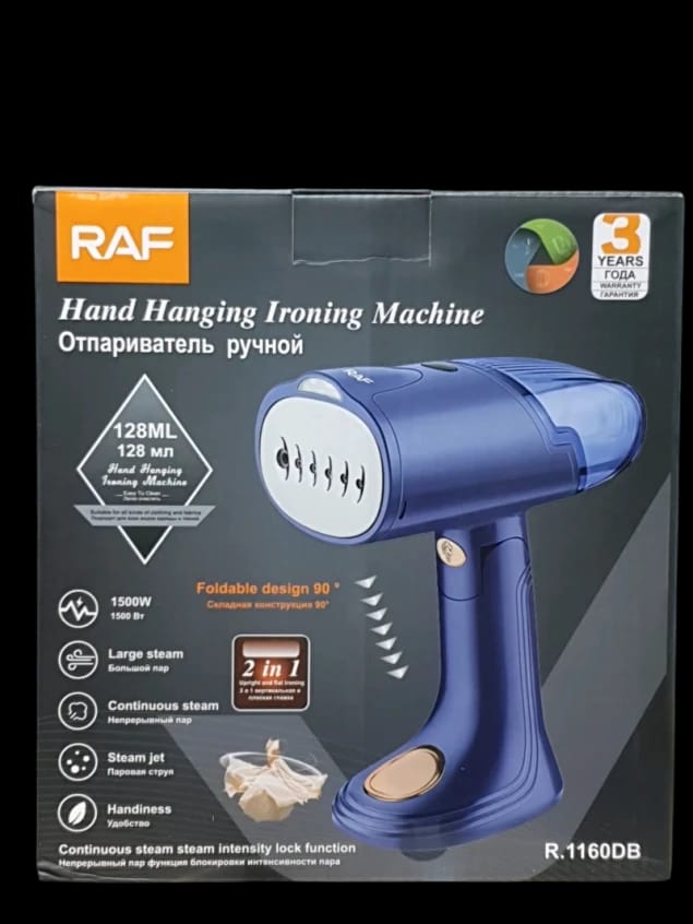 RAF Hand Hanging Ironing Machine with Foldable Design and 1500W Power Suitable for All Fabric Types for Modern Users