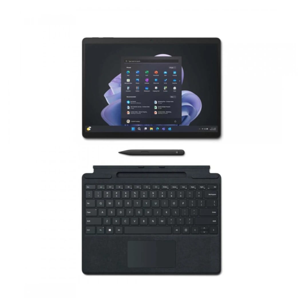 جهاز مايكروسوفت سيرفس برو 9 اللوحي 2 في 1، شاشة PixelSense Flow مقاس 13 بوصة، معالج Intel Core i7-1265U، ذاكرة رام 16 جيجابايت، SSD سعة 512 جيجابايت، رسومات Intel Iris Xe، (مع لوحة مفاتيح وقلم Slim)، ويندوز 11 برو، بلاتيني