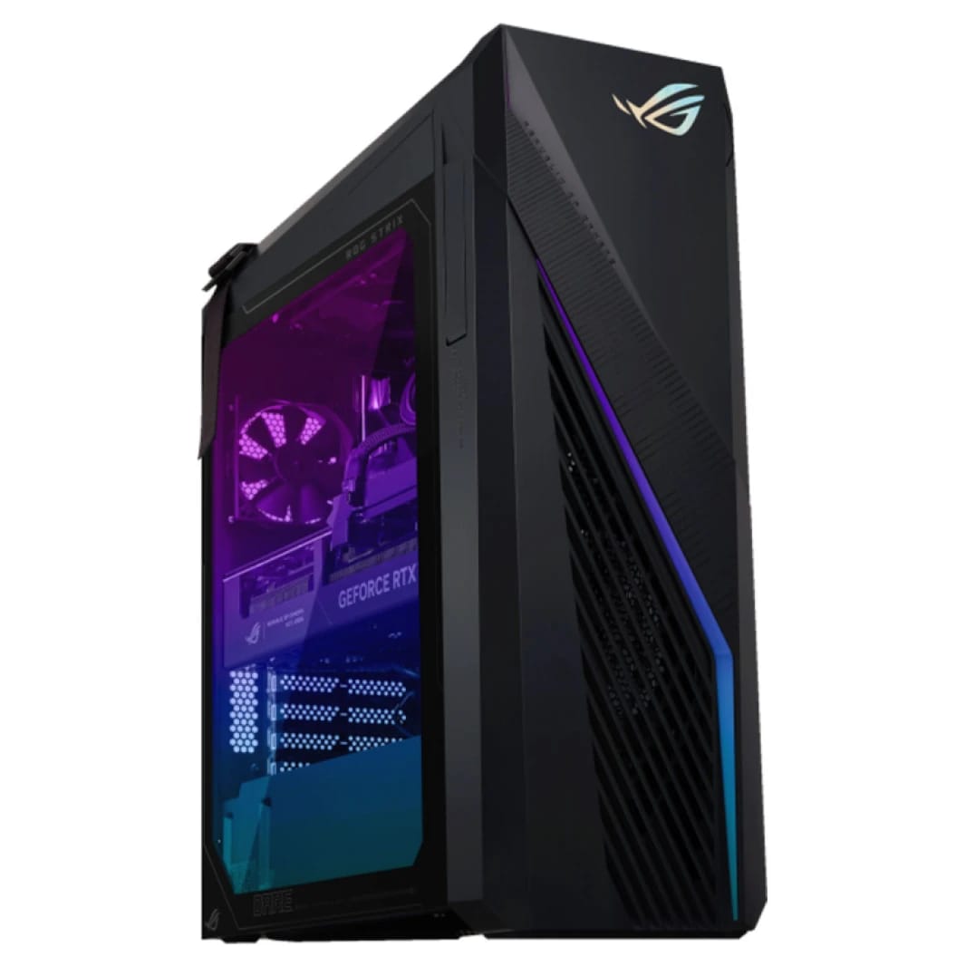 كمبيوتر الألعاب المكتبي ASUS ROG G16CHR - معالج Intel Core i7-14700KF، كرت شاشة NVIDIA RTX 4060TI، ذاكرة 32GB DDR5، تخزين 1TB SSD، واي فاي 6E، بلوتوث 5.3، ضمان لمدة عامين