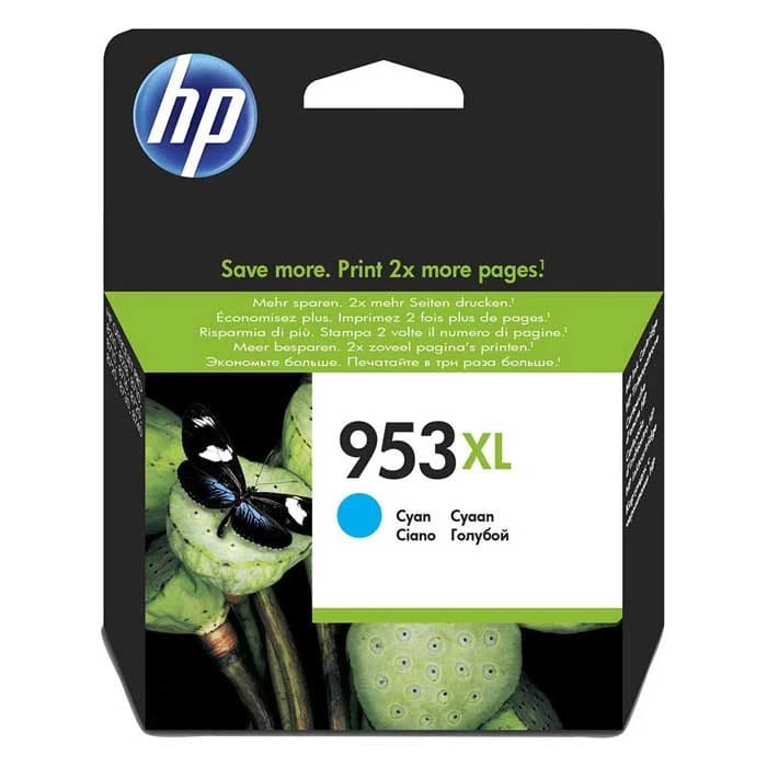 خرطوشة حبر أصلية HP 953XL عالية الإنتاجية باللون السماوي (F6U16AE)