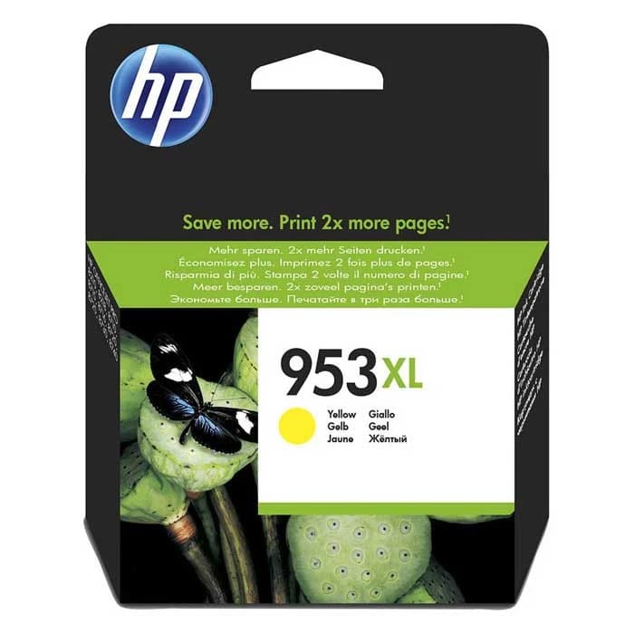 خرطوشة حبر أصلية HP 953XL عالية الإنتاجية باللون الأصفر (F6U18AE)