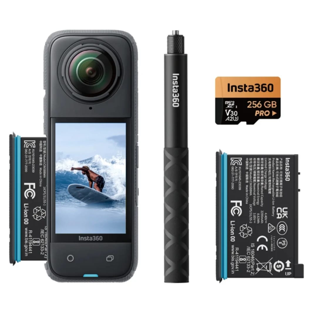 Insta360 X4 - كاميرا أكشن 360 بدقة 8K باقة المغامرات