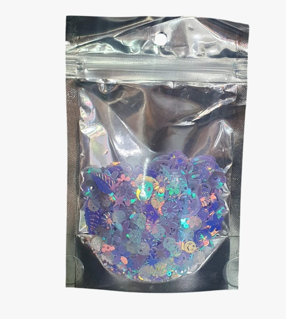 PME Glitter Decoration White Shimmer Multishape Floral Variety, Ideal for Crafts, Arts, and Ornamentation.