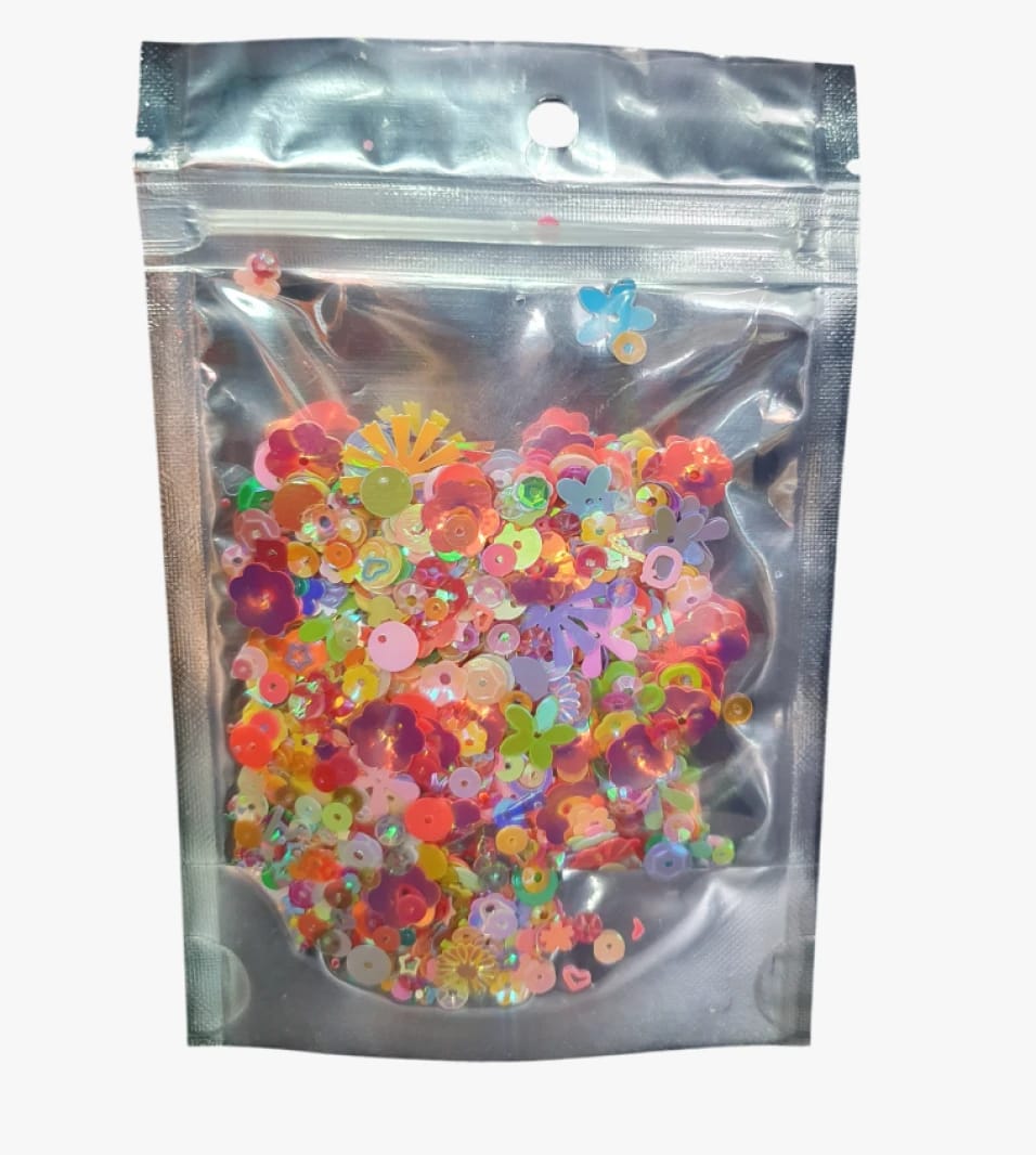 Vibrant and Colorful Glitter Set for Crafting Enthusiasts in Floral Designs by Renowned Brand for Decorations