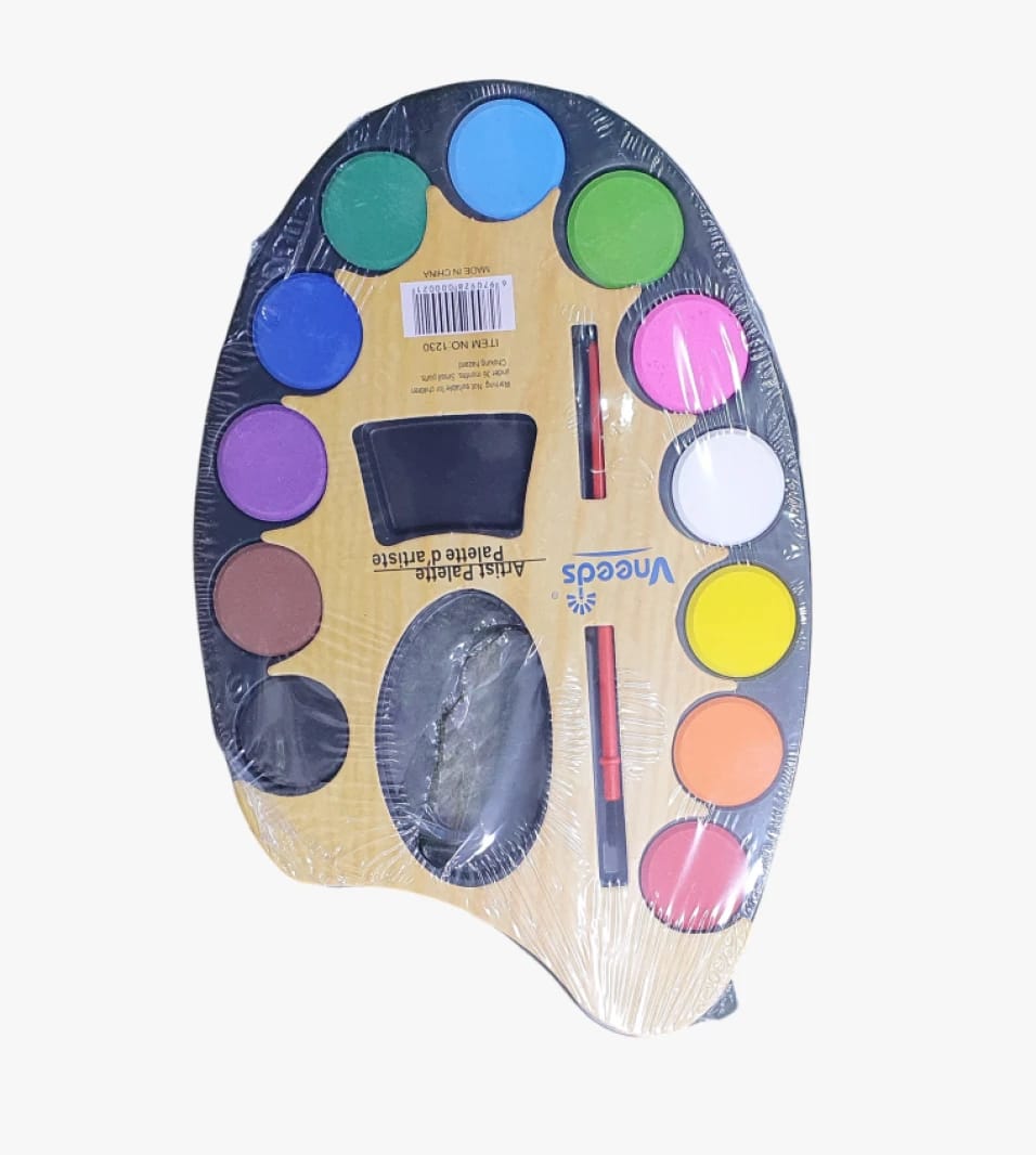 Vneeds Watercolor Paint Set for Kids and Beginners with Creative Palette Design and Brush Tool