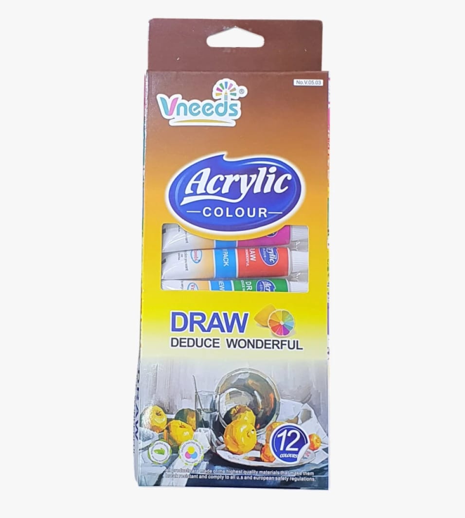 Vneeds Acrylic Color Paint Set: Vibrant Color Collection for Kids and Artists to Create Wonderful Art Pieces