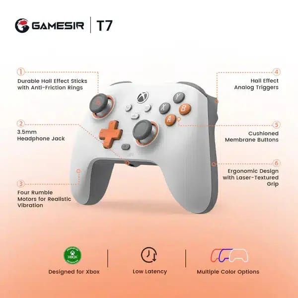وحدة تحكم سلكية Gamesir T7 لجهاز Xbox - أبيض كريمي