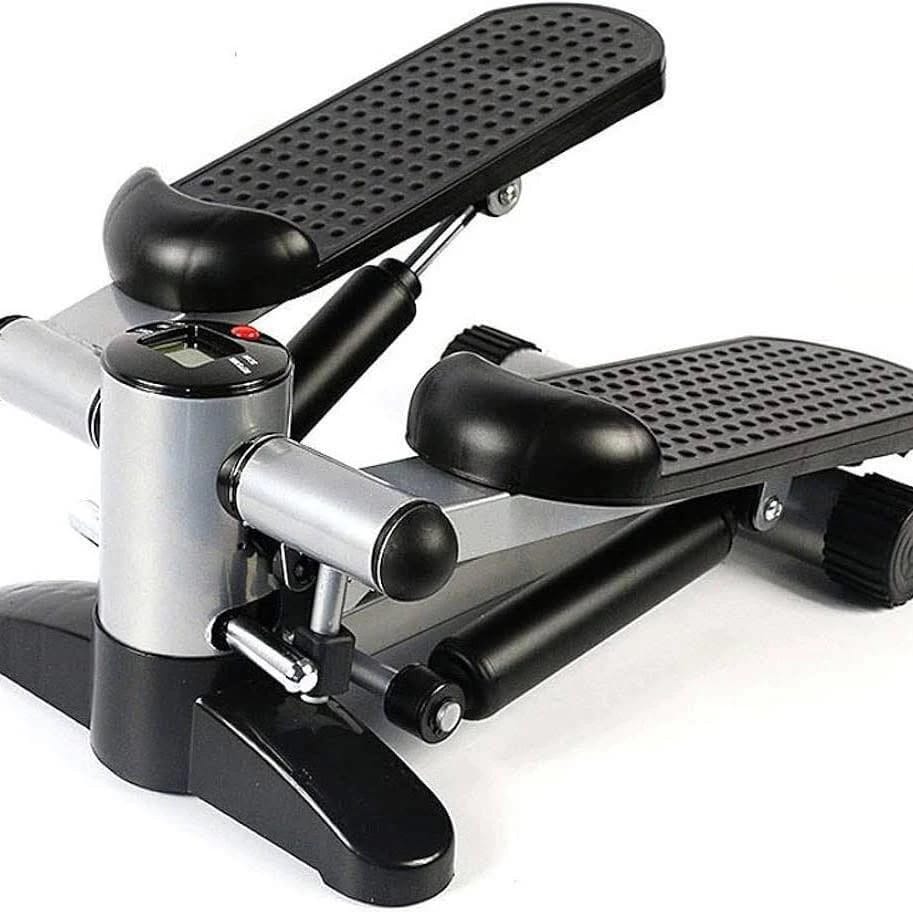 Mini Stepper Trainer Adjustable Height Stepper Exercise Machine with Resistance Bands and LCD Monitor Air Climber Stepping Fitness Machine
