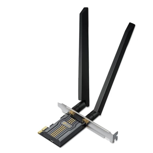 TP-LINK ARCHER TBE400E BE6500 Wi-Fi 7 and Bluetooth 5.4 PCIe Adapter, Tri-Band, High-Gain Antennas