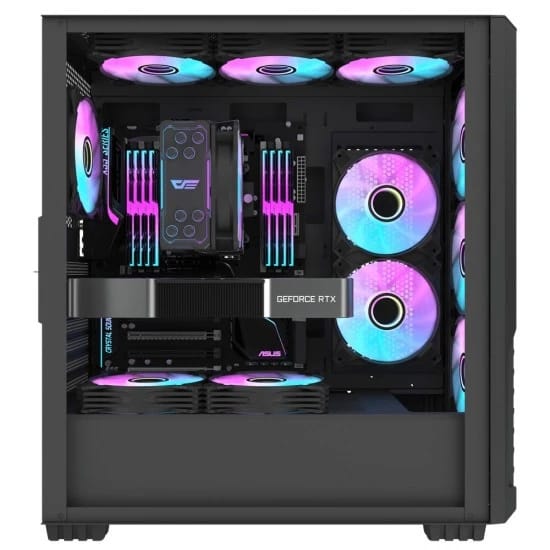 مبرد الهواء DARKFLASH DF241102 Z4 PRO MIST ببرج واحد مقاس 120 مم وإضاءة ARGB - أسود