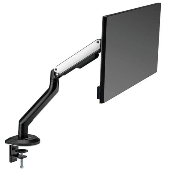 حامل شاشة بذراع واحد RGB من ساديس APEP SA-MA02 مع قاعدة تثبيت بمشبك/فتحة (مقاس أقصى 32 بوصة/9 كجم لكل ذراع) - أبيض