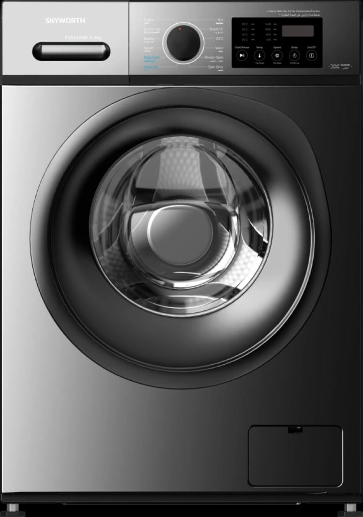 Skyworth Washing Machine 1400 RPM 9 kg 12 Programs Gray A+++