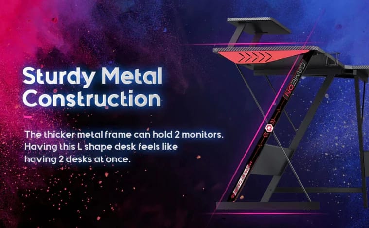 مكتب ألعاب Gameon Slayer i Series على شكل حرف L (الحجم: 129*129*74 سم)