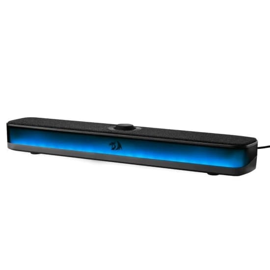 ساوند بار مكتبي للألعاب REDRAGON NEO GS515 RGB، ستيريو 2.0، بلوتوث 5.3، يعمل بمنفذ USB-C، تصميم مدمج مع 6 أوضاع إضاءة وقرص تحكم - أسود