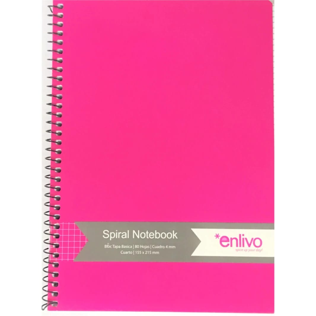 Enlivo Math Spiral Notebook 4mm Square Grid 80 Sheets - A5