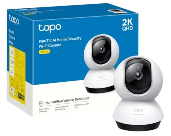 كاميرا TP-Link Tapo C220 واي فاي للأمن المنزلي بخاصية الإمالة والتحريك - دقة 2K QHD - صوت ثنائي الاتجاه