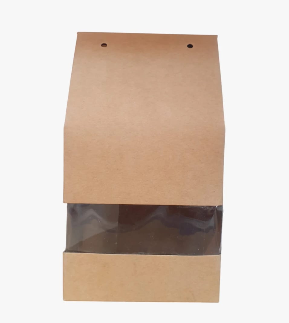 Eco Vibe Brand Cardboard Packaging Box with Transparent Window for Eco-Friendly Food and Dessert Packaging