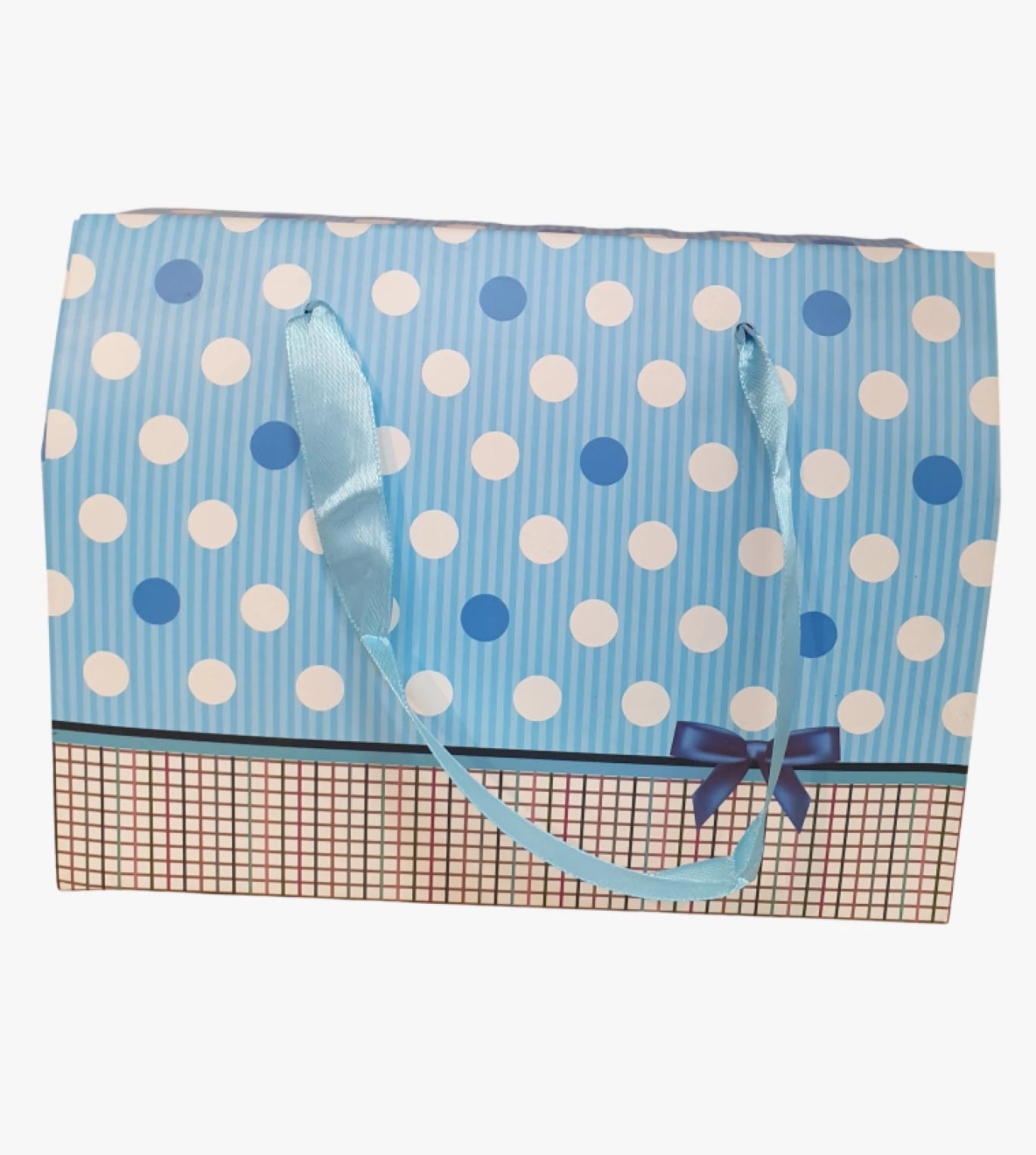 Blue Dotted Stylish Gift Bag by Brand, Perfect for Kids and Young Adults, Fun and Trendy