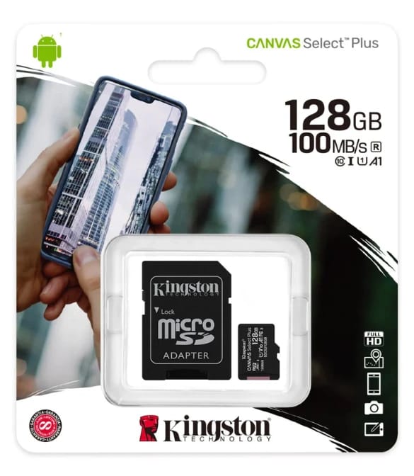بطاقة ذاكرة كينغستون microSDXC سعة 128 جيجابايت