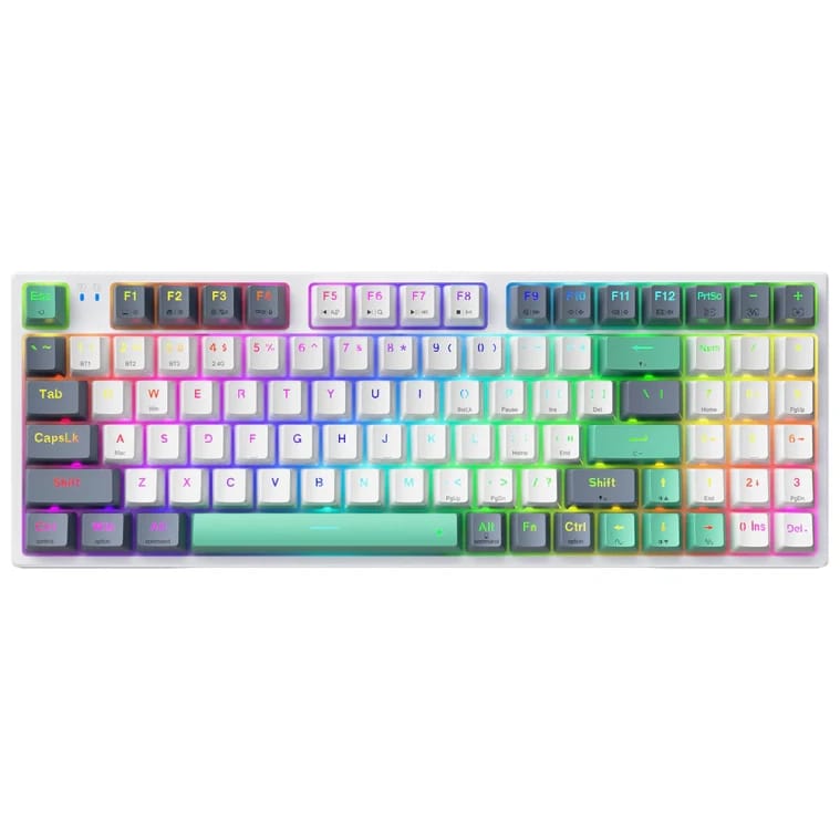لوحة مفاتيح ميكانيكية Machenike K500 Pro-B94 – 94 مفتاحًا، مفاتيح Grey Brown لمسية، قابلة للتبديل السريع، تصميم Gasket Mount، لاسلكية/سلكية
