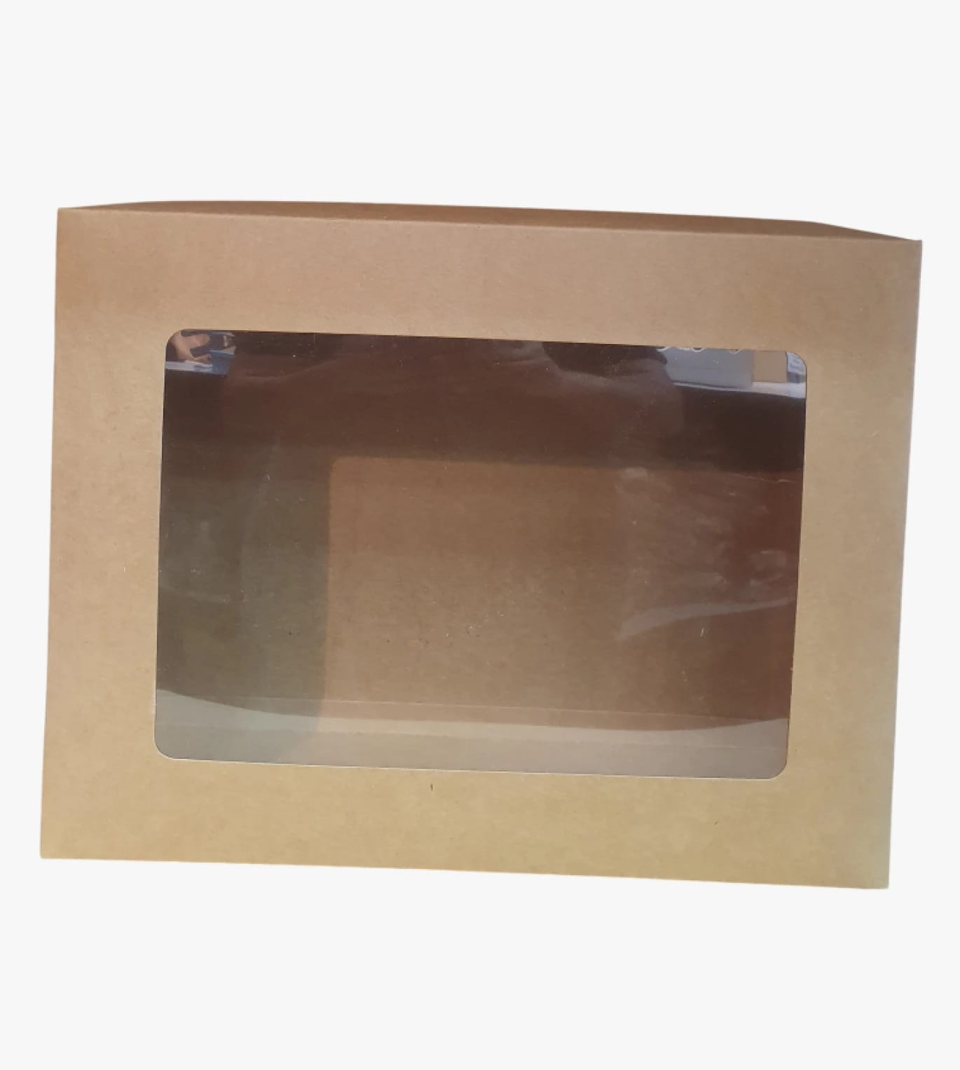 Brown Cardboard Packaging Box with Transparent Window for Display, Versatile Container for Home or Business Use