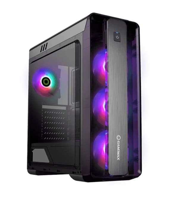 كيس جيمنج ميد تاور GAMEMAX MoonLight FRGB WT - أبيض