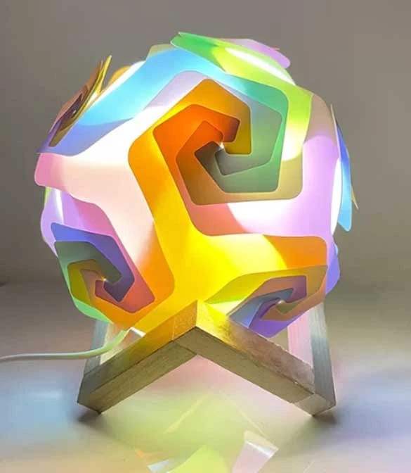 LED Multicolor Light USB Desk Lamp with Wooden Stand