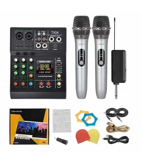 طقم ميكروفون لاسلكي TX04 WX106 1V2