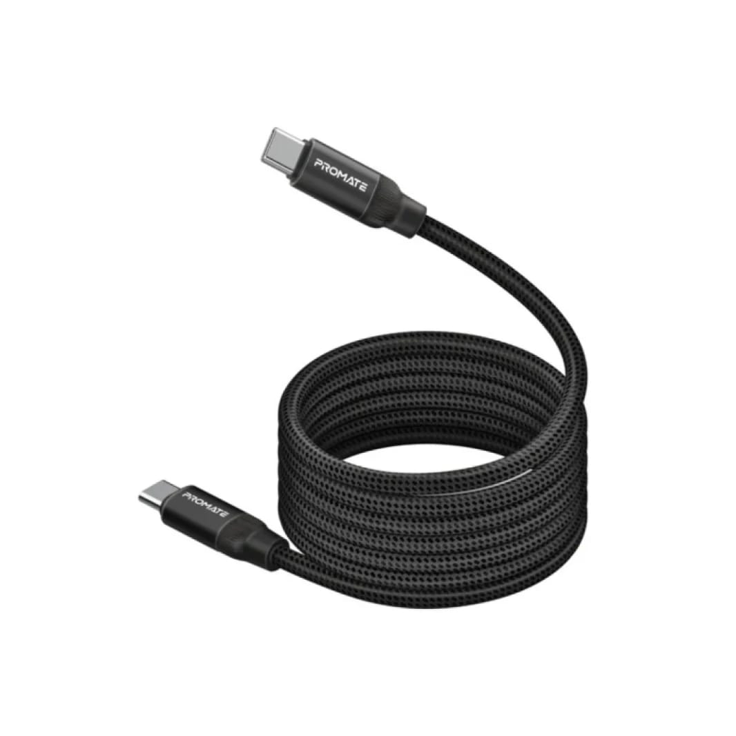 Promate Springy - 60W Power Delivery Self-Organizing Magnetic USB-C Cable 120cm