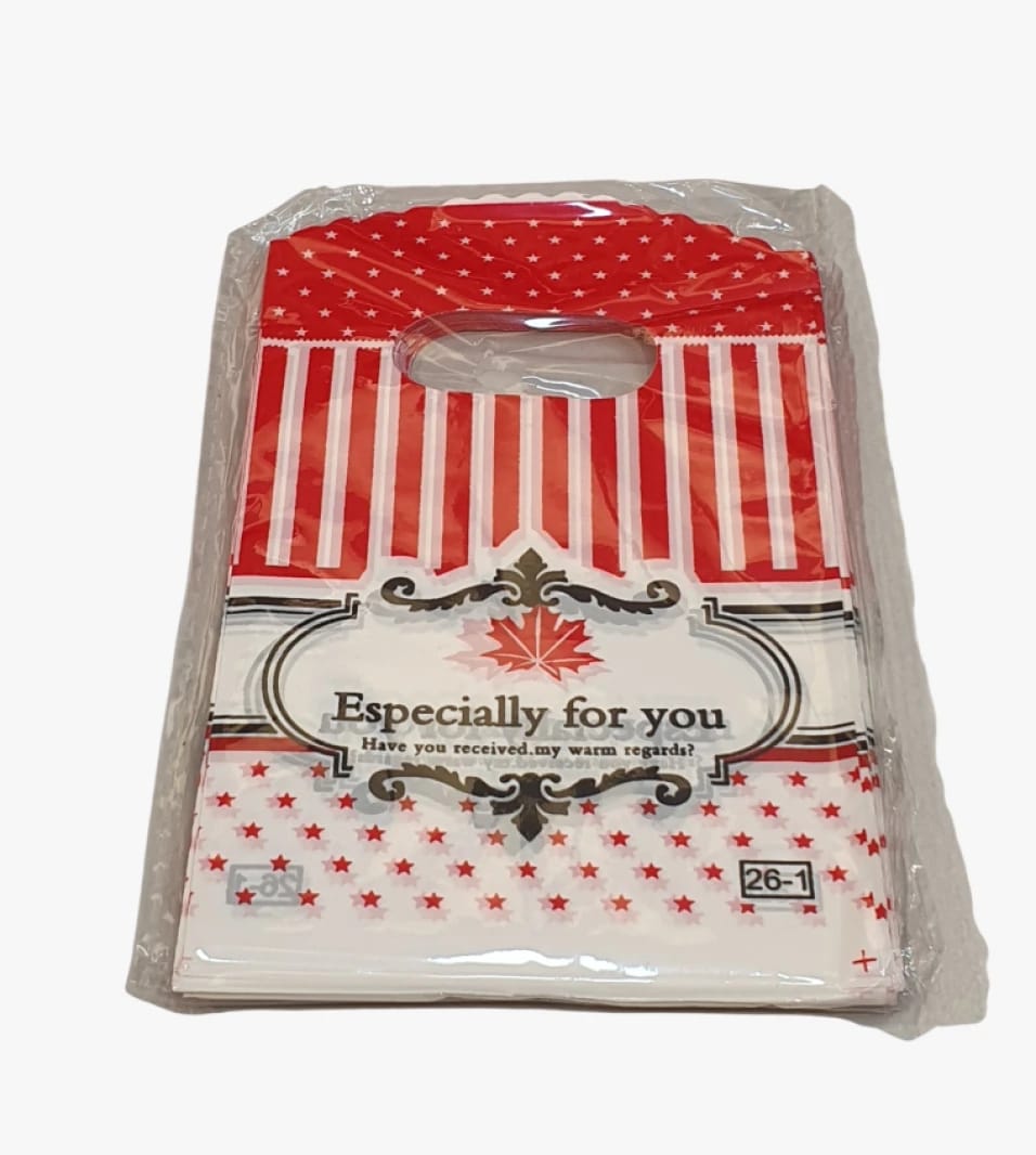 Gift Bags with Luxurious Design Pack of 50 Red and White Star Print for Your Special Occasions