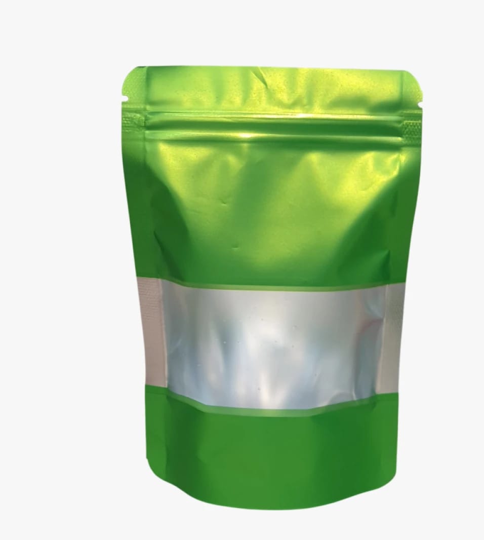 Versatile Green Food Storage Bag with Transparent Design Medium Size for Kitchen - Ideal for Spices and Nuts