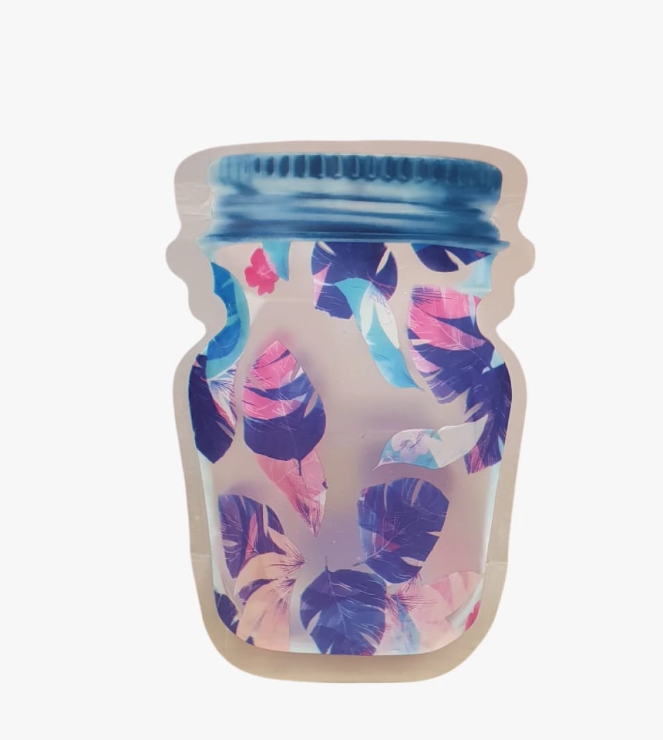 Home Storage Container for Food and Small Items with Jar Mug Design Featuring Colorful Feather Pattern for Extra Style